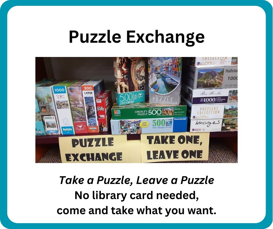 Puzzle exchange available at the Coleman Area Library