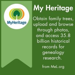 MyHeritage from MeL.org. Family history and genealogy.